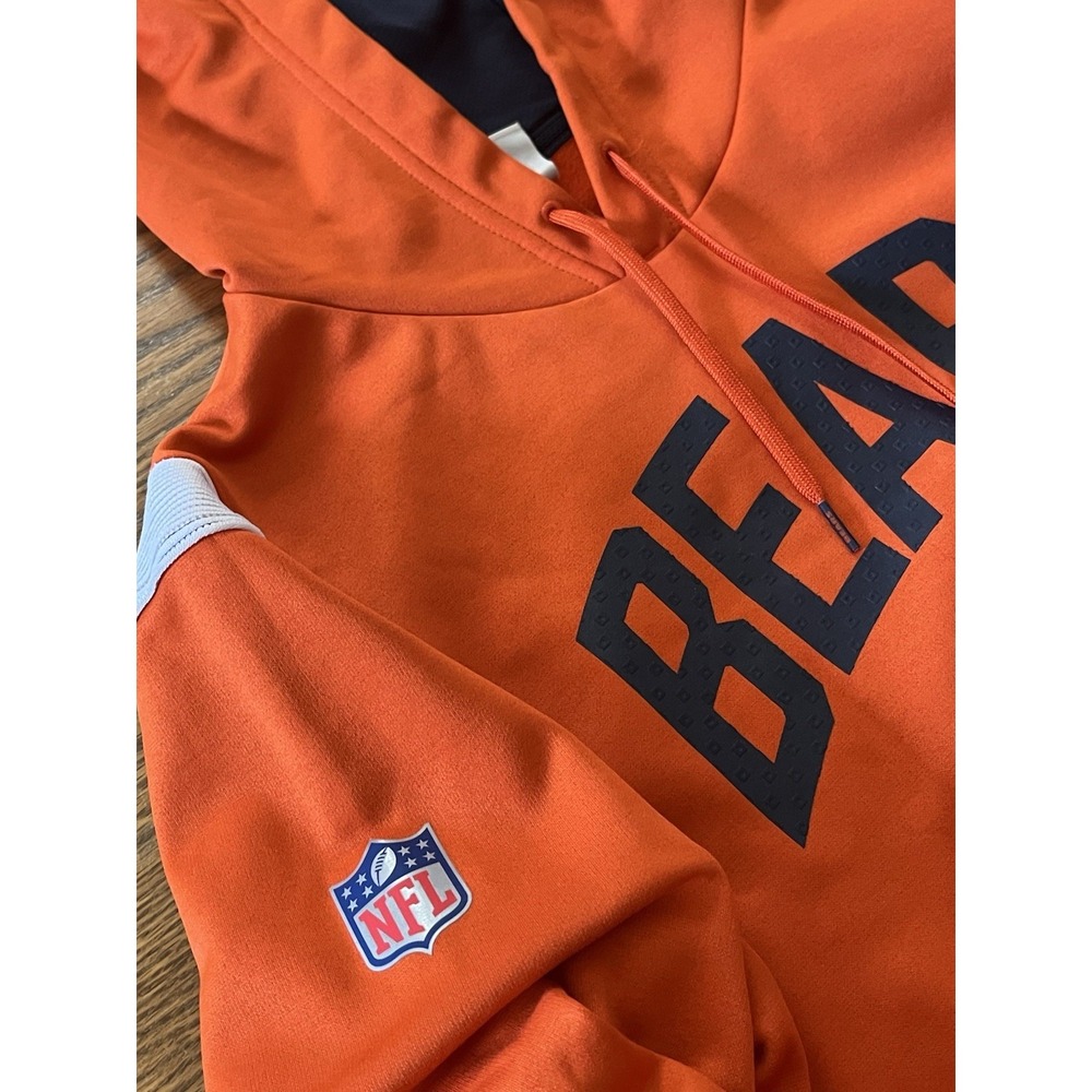 Chicago Bears Nike Mens Medium Orange Sideline Stack Performance Pullover Hoodie - Picture 5 of 10
